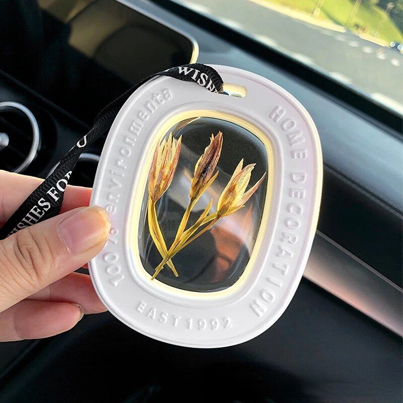 Colgante de coche de flor eterna y decoración de aromaterapia
