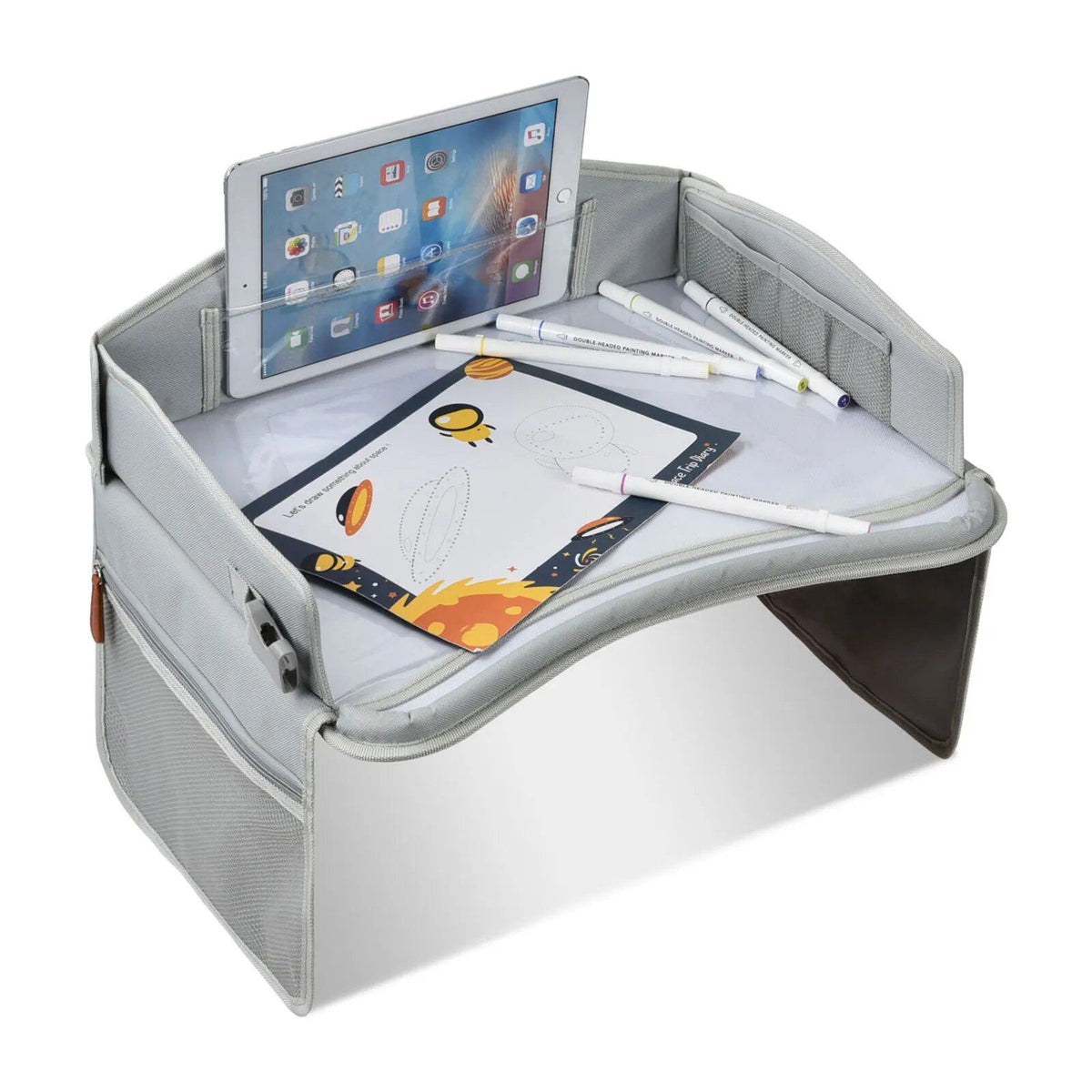 Bandeja de viaje portátil impermeable para asiento de automóvil para niños