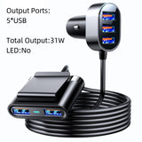 78W 5-Port Autoladegerät mit LED und Schnelllade-USB-C-Adapter für Autos