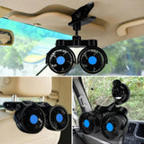 12/24V Dual Head Rotatable Car & Truck Clip-On Cooling Fan