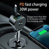 3-in-1 Retractable 75W Car Charger