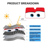 Parasol para automóvil de papel de aluminio con diseño de ojos calentados - Protector solar para parabrisas