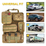 Universal Tactical Car Seat Organizer with 5 Detachable Molle Pouches