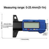 Medidor de profundidad de banda de rodadura digital esencial: herramienta de monitoreo de neumáticos automático de precisión