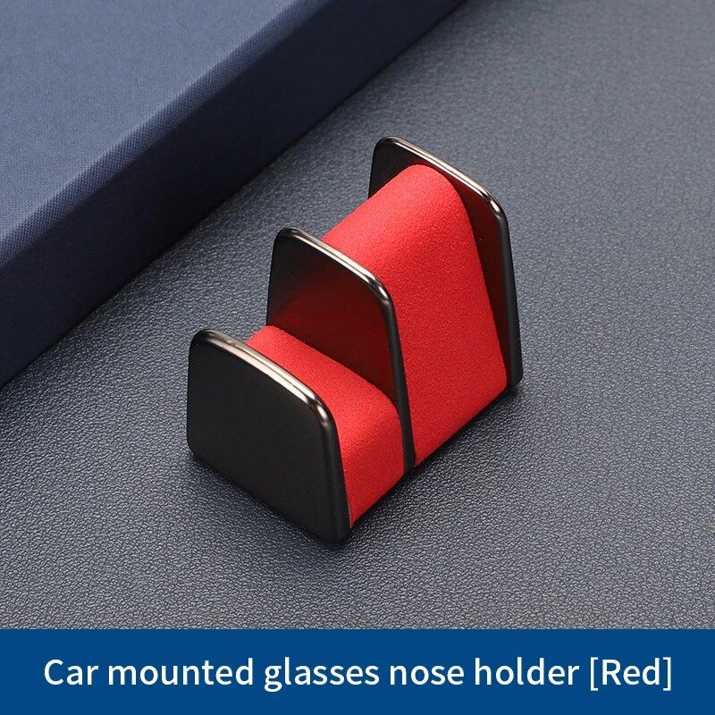 Luxuriöser Brillenhalter fürs Auto aus Leder und Zinklegierung