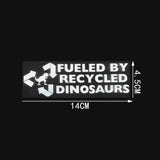 Dinosaurios reciclados - Calcomanía de vinilo para automóviles de inspiración ecológica