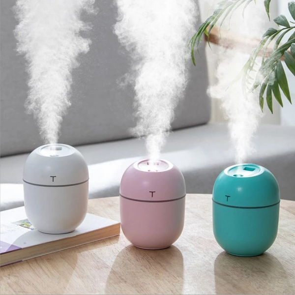 Humidificador ultrasónico compacto y difusor de aroma con lámpara de noche LED - 220 ML alimentado por USB