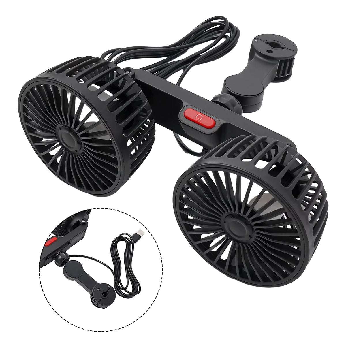 Ventilador de enfriamiento de asiento de automóvil de doble cabezal