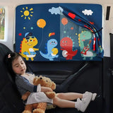 Parasol magnético universal con engranaje lateral para coche, cortina de dibujos animados para protección solar y aislamiento térmico para niños