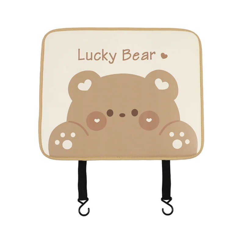 Protector impermeable del respaldo del asiento del coche del oso y del conejo de la historieta para los niños