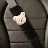 Niedliches Sicherheitsgurtkissen mit Bärenmotiv für Kinder im Auto – Schultergurtpolster aus weichem Leder