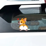 Cheerful Corgi Dog PVC Car Sticker - Creative & Rainproof Vehicle Decal