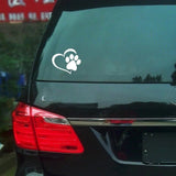 Adorable Heart & Paw Print Car Sticker