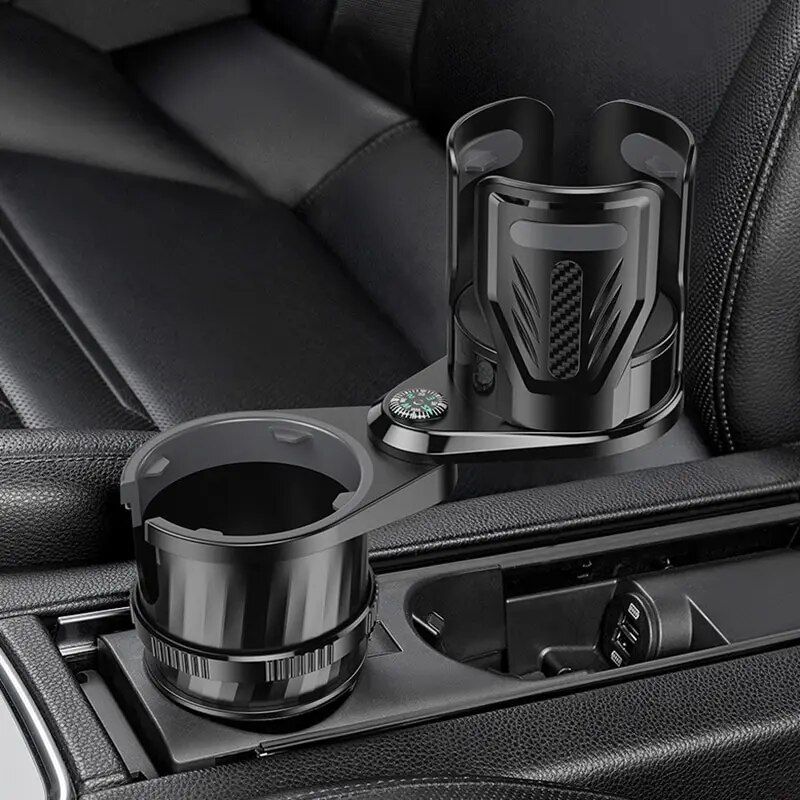 Multifunktionaler Auto-Getränkehalter aus Kohlefaser mit eingebautem Kompass