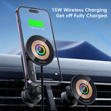 15W Magnetic Wireless Car Charger Phone Holder for iPhone 14/13/12 Series