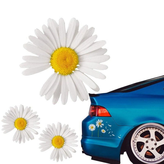 Juego de calcomanías de vinilo para coche con flores impermeables