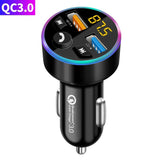 Transmisor FM para automóvil Bluetooth 5.0 con carga USB PD dual y reproductor MP3 con retroiluminación LED