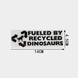 Dinosaurios reciclados - Calcomanía de vinilo para automóviles de inspiración ecológica