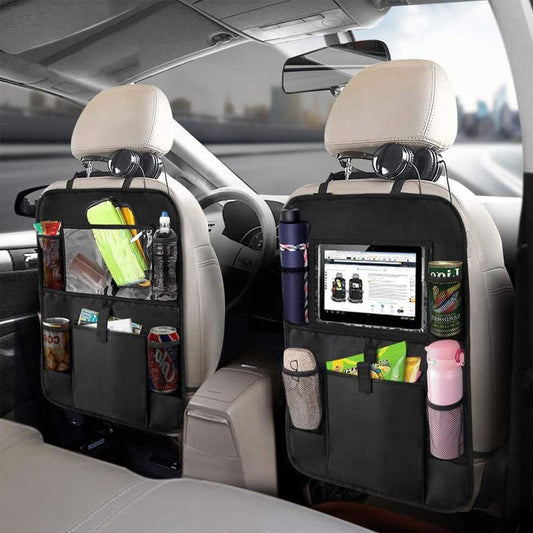 Organizador universal para respaldo de asiento de automóvil con tapete antipatadas y protección impermeable