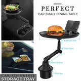 360° Swivel Car Storage Tray with Folding Dining Table & Drink Holder