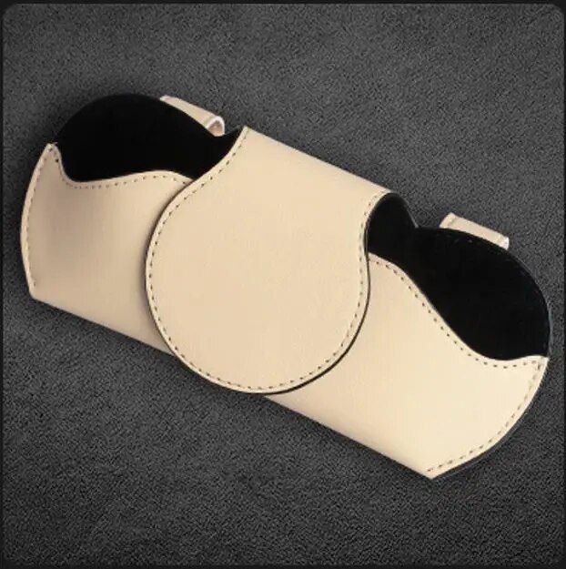 Estuche y organizador de gafas de sol con visera de coche de cuero PU de lujo