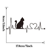 Elektrokardiogramm-Aufkleber fürs Auto mit Katze – Süßer EKG-Katzen-Cartoon-Aufkleber für Fahrzeuge und Heimdekoration