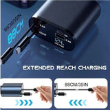 4-in-1 120W Retractable Car Charger with Fast Charging and Voltage Display