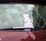 Reflektierende Autoaufkleber mit Cartoon-Katze und beweglichem Schwanz