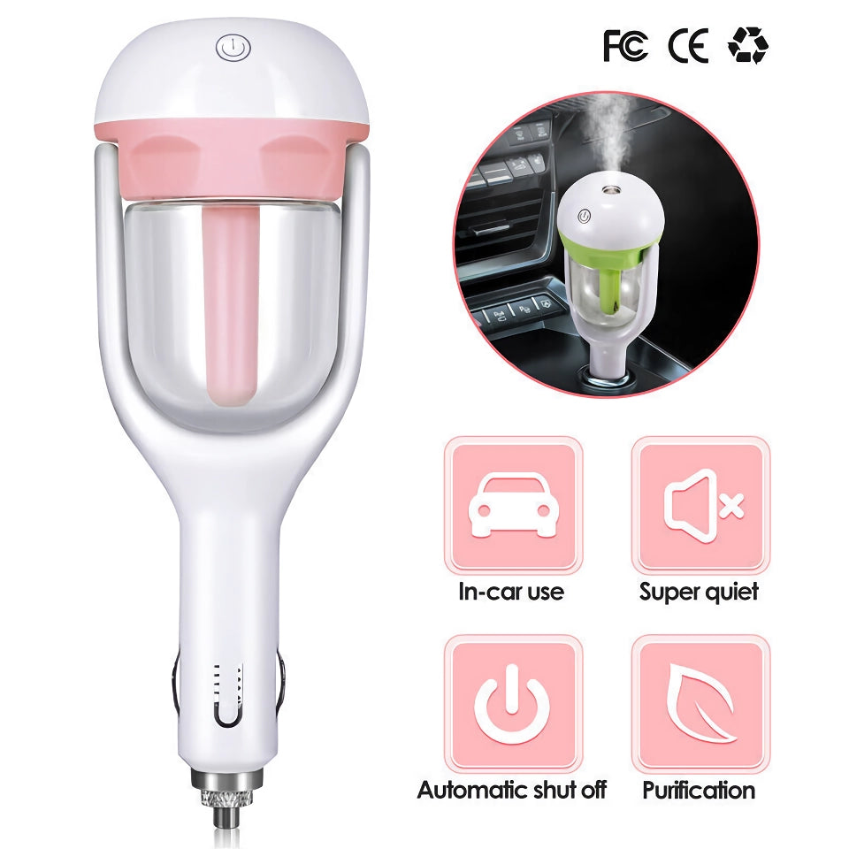Mini humidificador de vapor y difusor de aroma compacto para automóvil