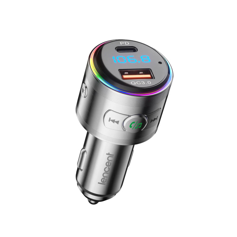 Bluetooth 5.3 FM-Transmitter mit PD 20 W &amp; QC3.0-Schnellladegerät und Hi-Fi-Musikadapter