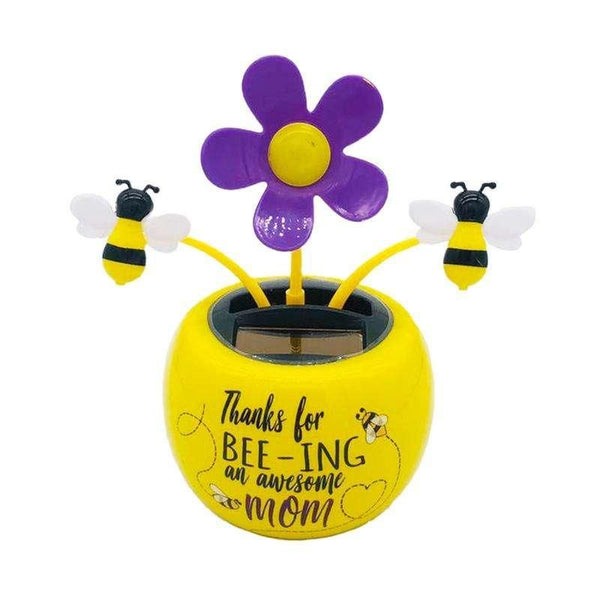 Sunny Bloom Solarbetriebene Wackelkopffigur mit tanzender Blume und Schmetterling