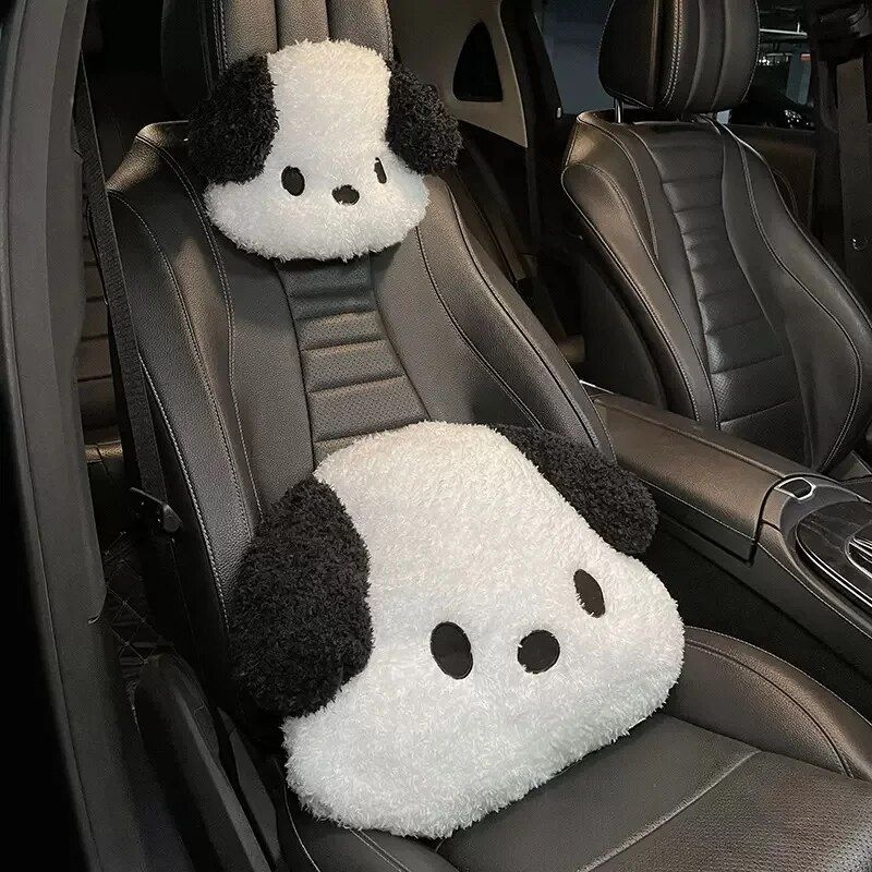 Plush Pochacco Anime Car Headrest & Lumbar Support Pillow