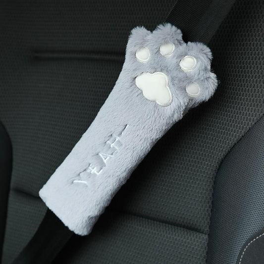 Soft Velvet Cat Paw Seat Belt Cover