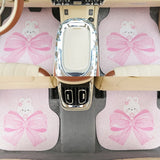 Cute Bow Cartoon Car Floor Mats - Anti-Dirty & Anti-Slip Silk Ring Design