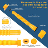 Benzinkanister-Düse mit Schraubverschluss, Auslaufschutz, Ersatz-Benzinkanister-Entlüftungsrohr für die meisten 1/2/5/10-Gallonen-Kanister