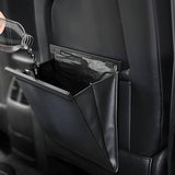 Bolsa de basura para automóvil de cuero sintético impermeable: magnética, a prueba de fugas, organizador para asiento trasero