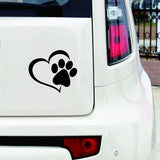 Adorable Heart & Paw Print Car Sticker