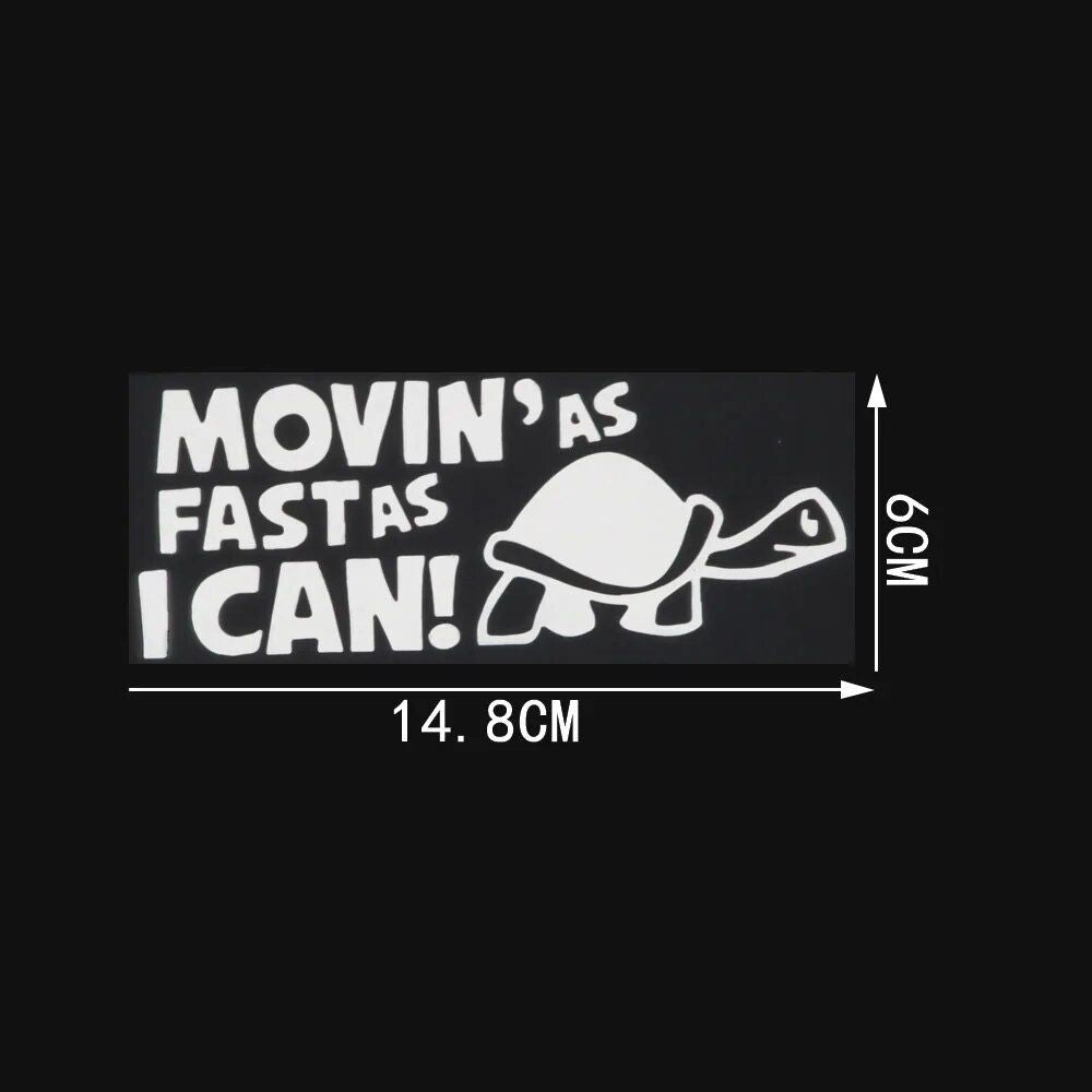 Reflective "Moving As Fast As I Can" Animal Car Decal