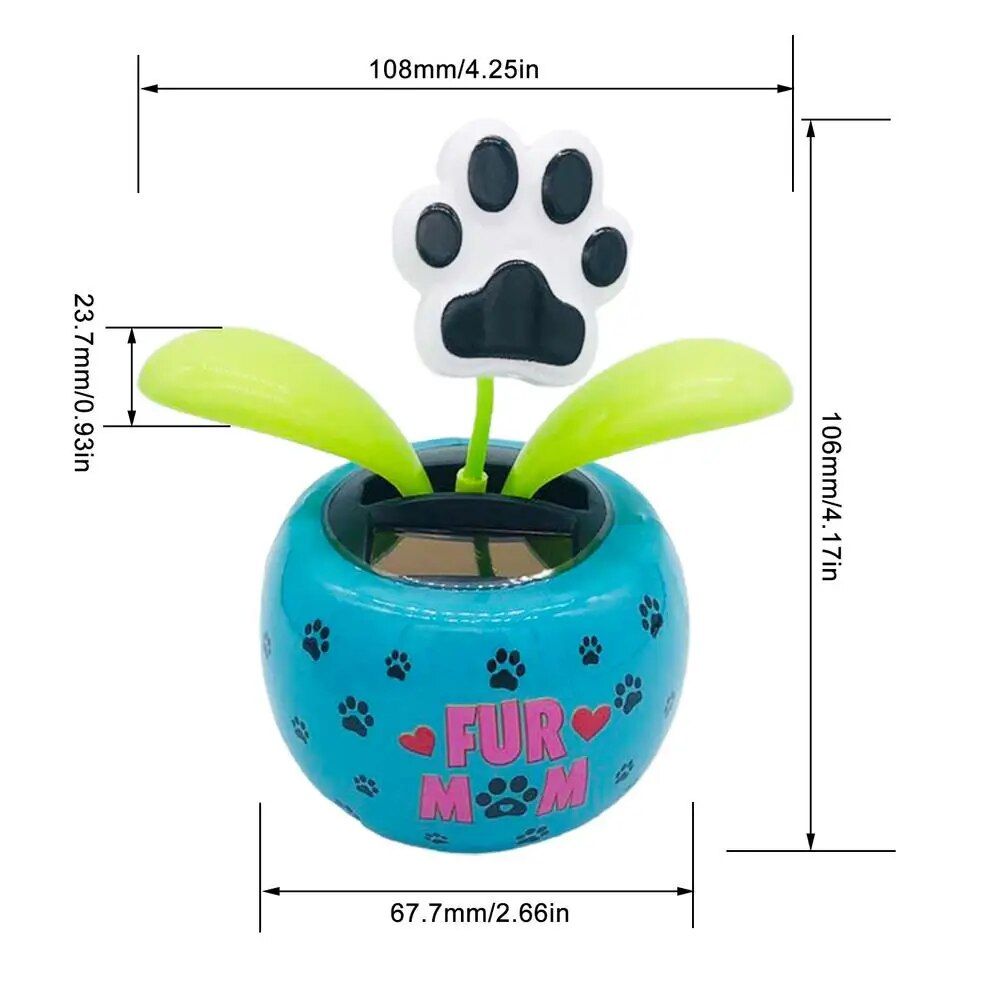 Sunny Bloom Solarbetriebene Wackelkopffigur mit tanzender Blume und Schmetterling