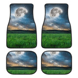 Anime Moon-Inspired Car Floor Mat Set – Full Set for Front and Rear (Universal Fit)