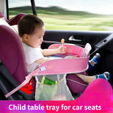 Kid's Foldable Travel Tray - Activity & Play Car Seat Organizer with Device Holder