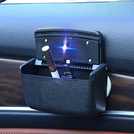 Cenicero portátil para coche sin humo con luz LED y tapa