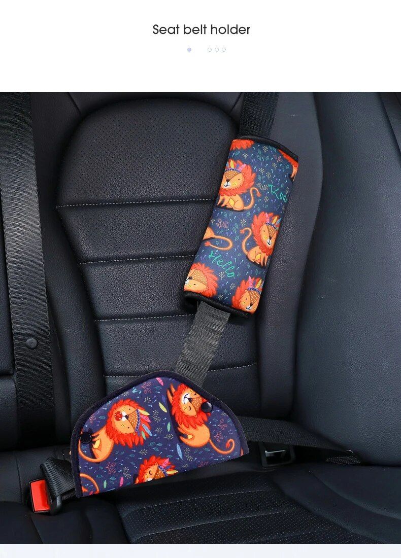 Adjustable Car Seat Belt Holder & Padding Cover for Kids - Comfortable and Safe Shoulder Positioner