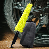 Car Detailing Brush and Microfiber Towel Set – Fast Dry Rim Cleaning Kit