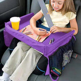 Organizador multifuncional para bandeja de asiento de coche para juegos y refrigerios de viaje para niños