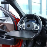 Escritorio plegable para volante de coche con portavasos y bandeja para ordenador portátil