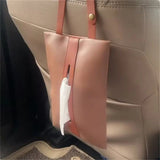 Porta pañuelos de cuero para respaldo de asiento de automóvil de lujo