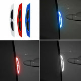 Reflective Car Door Edge Guard Stickers - 4Pc Anti-Collision Protection Strips