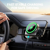 Magnetic Wireless Car Charger & Phone Holder - 15W Fast Charging Air Vent Mount