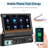 7" Retractable Touchscreen Car Stereo with Wireless CarPlay, Android Auto, and Backup Camera